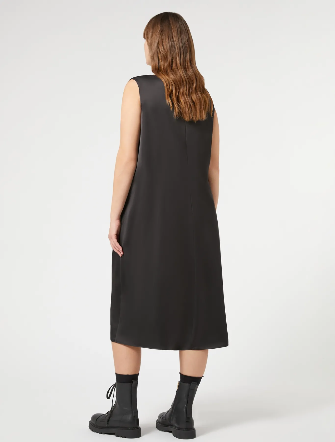 Marina Rinaldi Robe en satin fluide NOIR Outlet