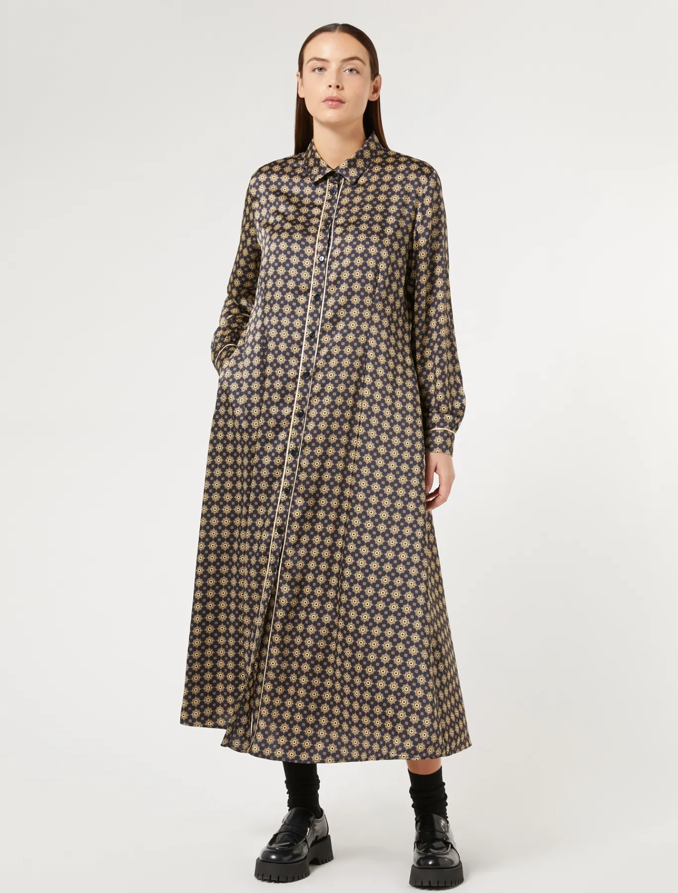 Marina Rinaldi Robe en sergé imprimé BLEUNUIT Discount