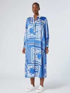 Marina Rinaldi Robe en sergé imprimé AZURE Clearance