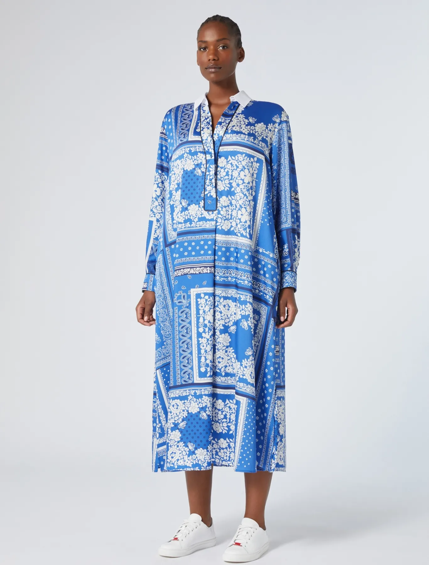 Marina Rinaldi Robe en sergé imprimé AZURE Clearance