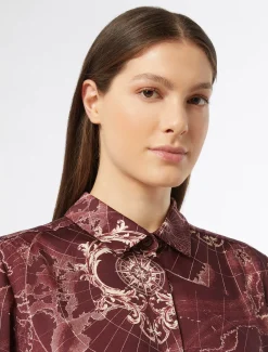 Marina Rinaldi Robe en sergé imprimé BORDEAUX New