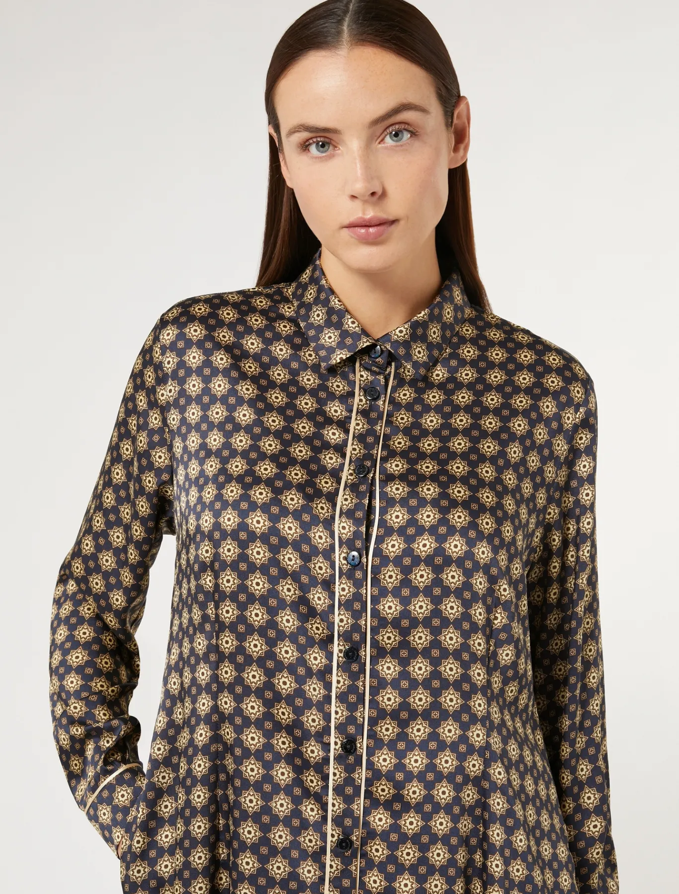 Marina Rinaldi Robe en sergé imprimé BLEUNUIT Discount