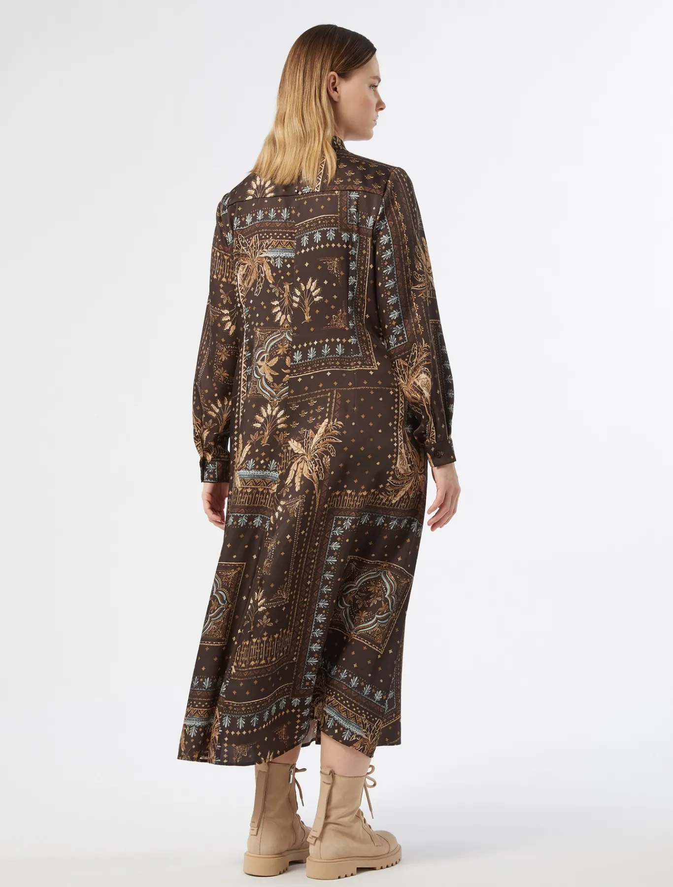 Marina Rinaldi Robe en sergé imprimé BRUNBORDEAUX Outlet