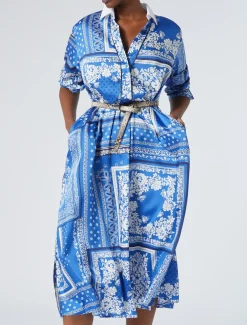 Marina Rinaldi Robe en sergé imprimé AZURE Clearance