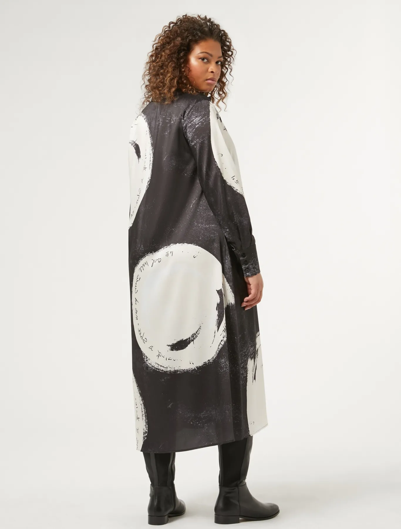 Marina Rinaldi Robe en sergé imprimé NOIR Discount