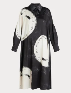 Marina Rinaldi Robe en sergé imprimé NOIR Discount