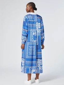 Marina Rinaldi Robe en sergé imprimé AZURE Clearance