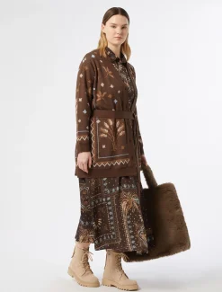 Marina Rinaldi Robe en sergé imprimé BRUNBORDEAUX Outlet