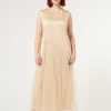 Marina Rinaldi Robe en tulle avec broderie JAUNEPALE Best