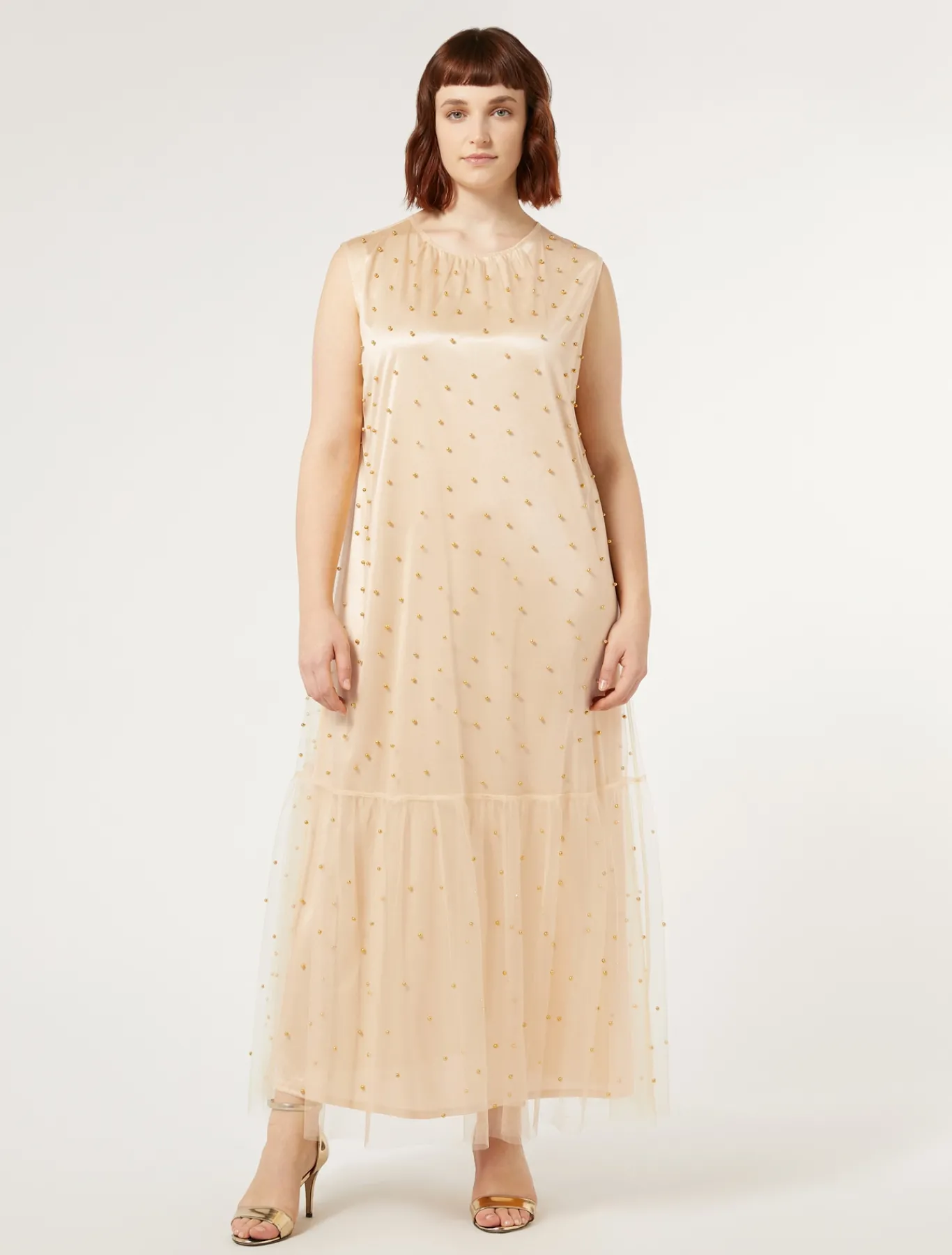 Marina Rinaldi Robe en tulle avec broderie JAUNEPALE Best