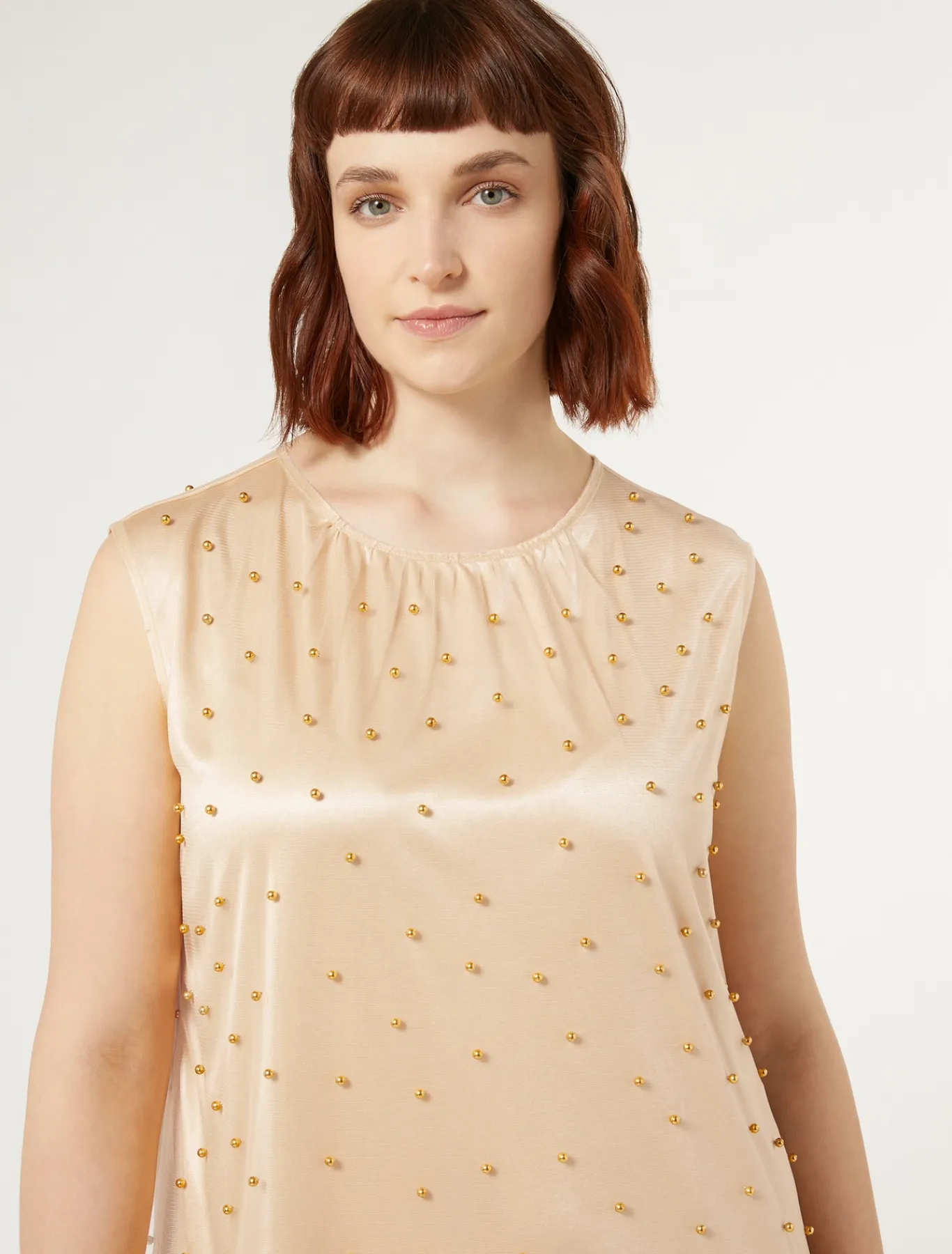 Marina Rinaldi Robe en tulle avec broderie JAUNEPALE Best