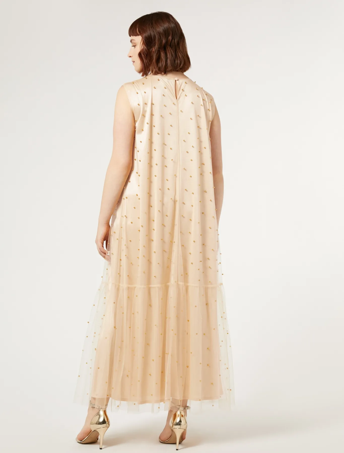 Marina Rinaldi Robe en tulle avec broderie JAUNEPALE Best
