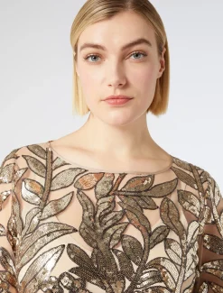Marina Rinaldi Robe en tulle avec paillettes BEIGE New