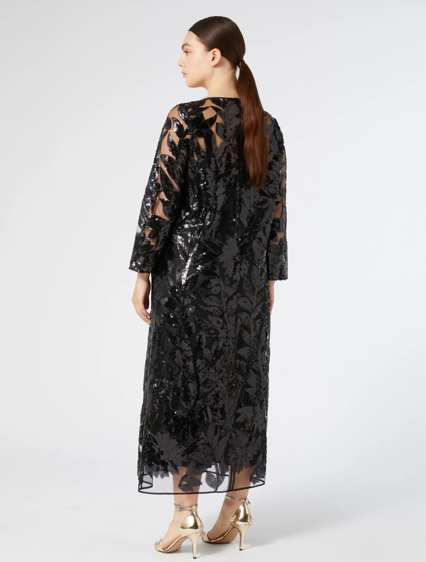 Marina Rinaldi Robe en tulle avec paillettes NOIR New