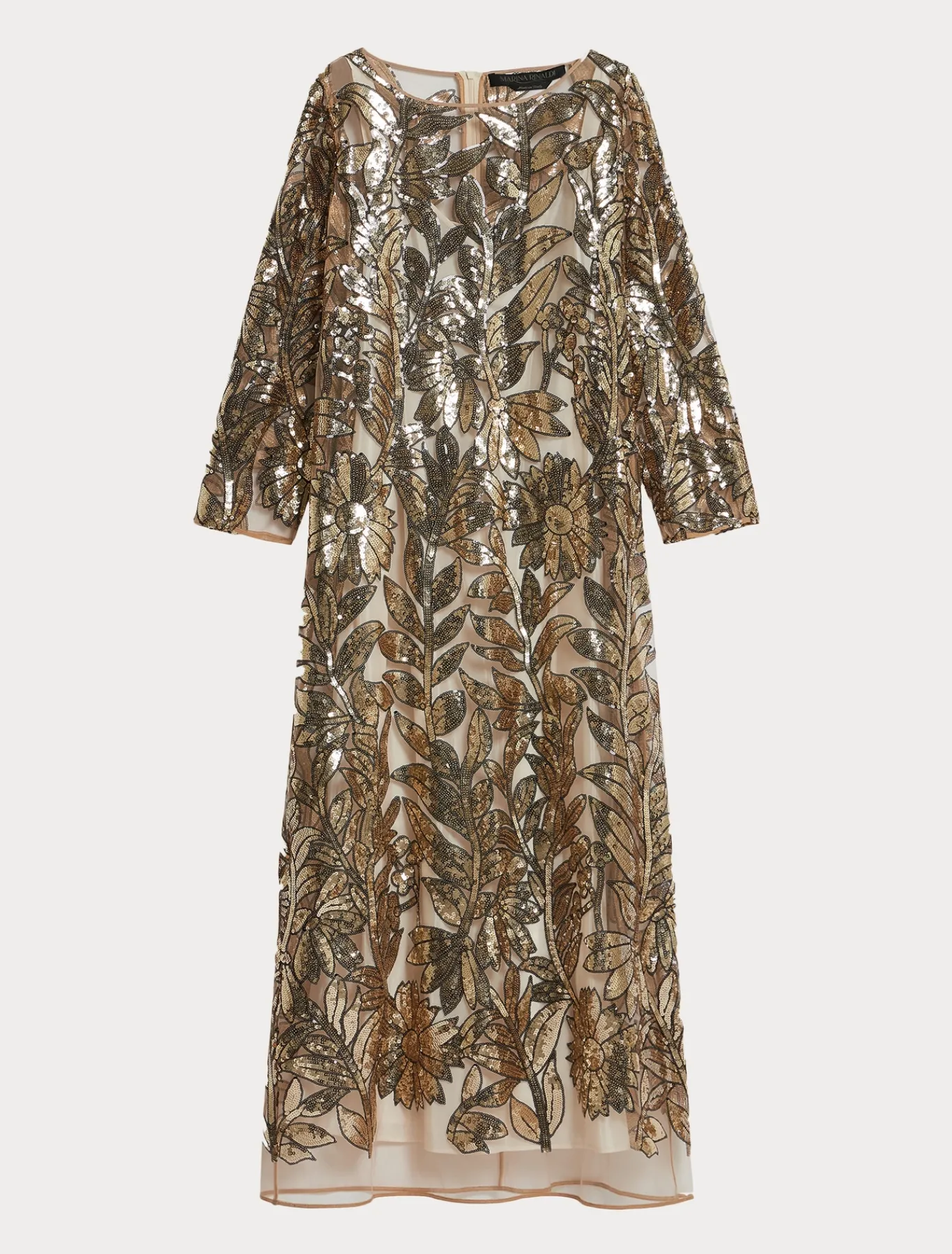 Marina Rinaldi Robe en tulle avec paillettes BEIGE New