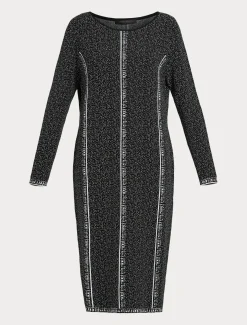 Marina Rinaldi Robe en viscose jacquard NOIRBLANC Clearance