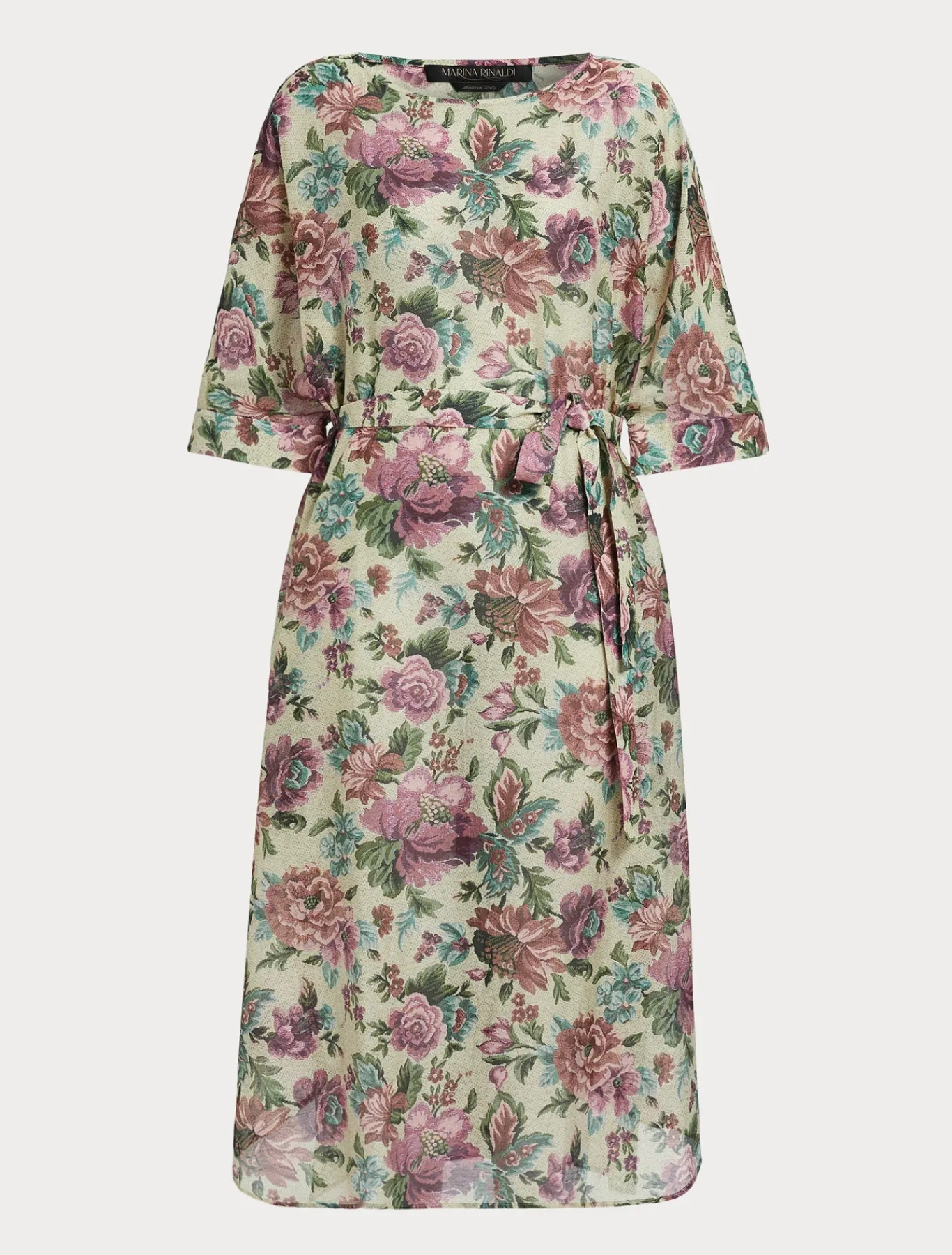 Marina Rinaldi Robe en voile de coton et soie JAUNEPALE Outlet