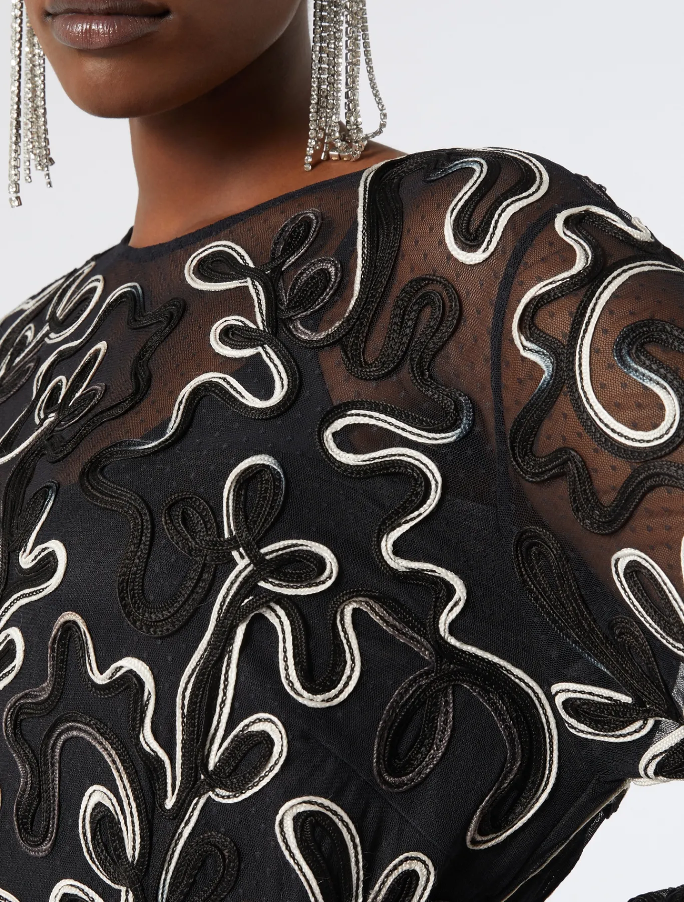 Marina Rinaldi Robe fourreau en tulle plumetis NOIR Sale