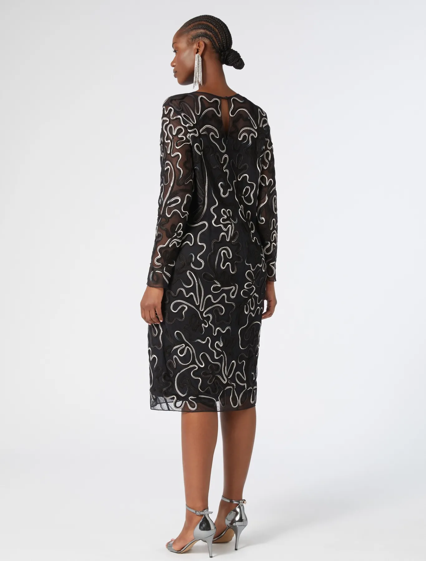 Marina Rinaldi Robe fourreau en tulle plumetis NOIR Sale