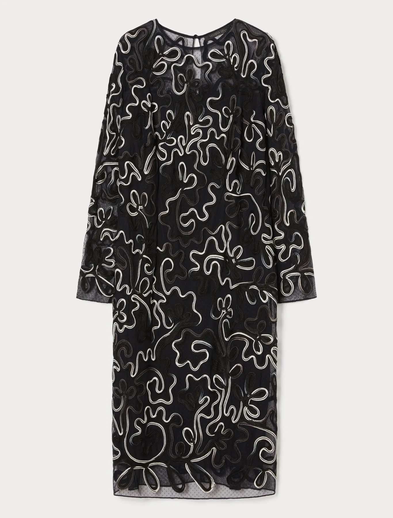 Marina Rinaldi Robe fourreau en tulle plumetis NOIR Sale