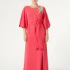 Marina Rinaldi Robe longue en cady avec broderie GERANIUM Outlet