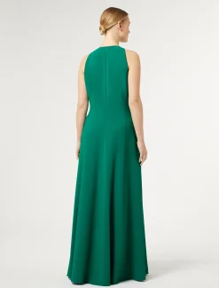 Marina Rinaldi Robe longue en cady avec broderie VERT Hot
