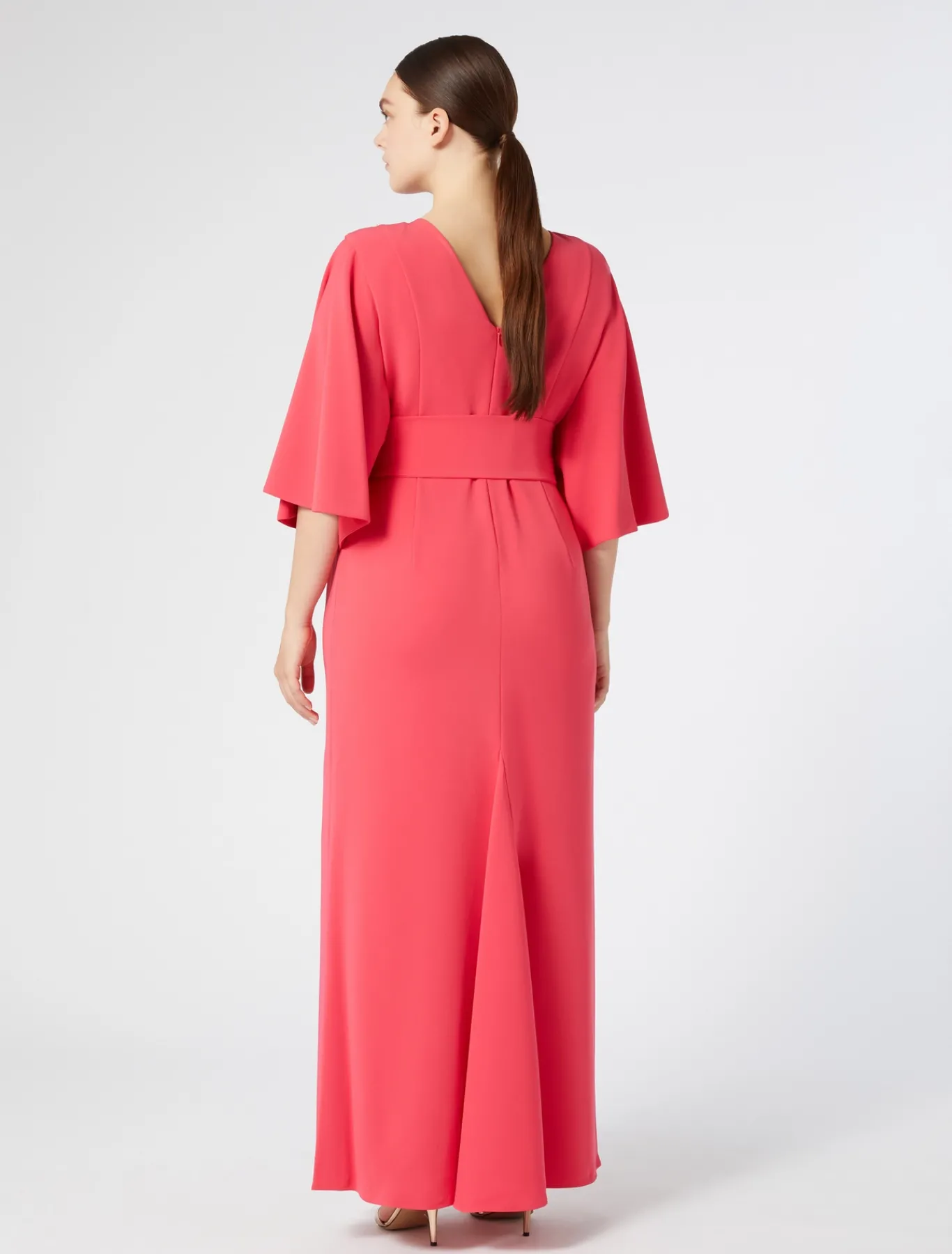 Marina Rinaldi Robe longue en cady avec broderie GERANIUM Outlet