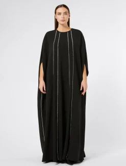 Marina Rinaldi Robe longue en cady triacétate NOIR Hot