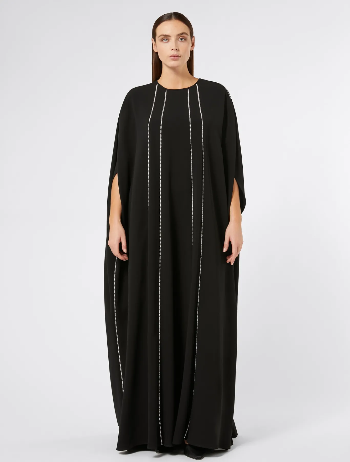 Marina Rinaldi Robe longue en cady triacétate NOIR Hot