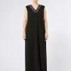 Marina Rinaldi Robe longue en cady triacétate NOIR Hot