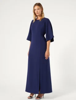 Marina Rinaldi Robe longue en cady triacétate ENCRE New