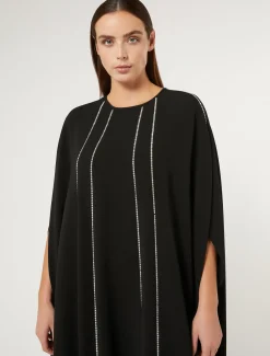 Marina Rinaldi Robe longue en cady triacétate NOIR Hot