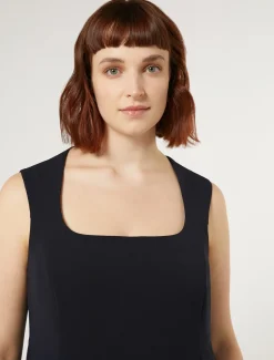 Marina Rinaldi Robe longue en cady triacétate BLEUNUIT New