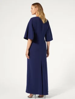 Marina Rinaldi Robe longue en cady triacétate ENCRE New