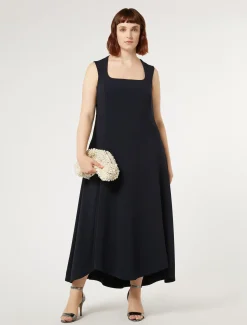 Marina Rinaldi Robe longue en cady triacétate BLEUNUIT New