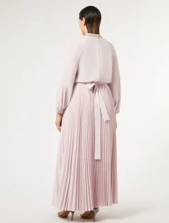 Marina Rinaldi Robe longue en crêpe avec broderies ROSE Clearance