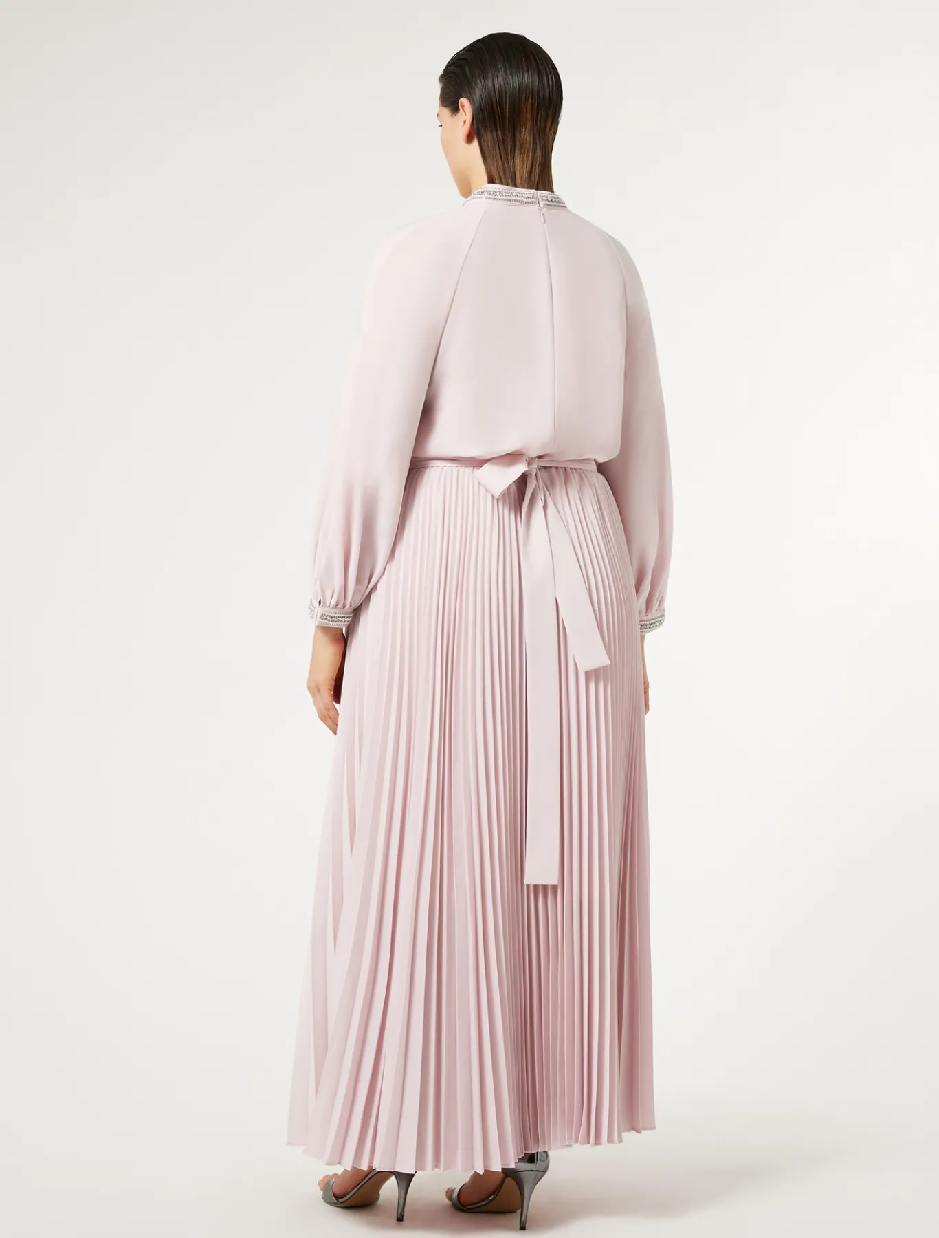 Marina Rinaldi Robe longue en crêpe avec broderies ROSE Clearance