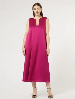 Marina Rinaldi Robe longue en crêpe envers satin FRAMBOISE Fashion