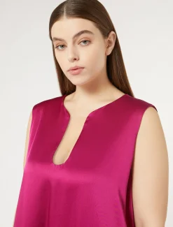 Marina Rinaldi Robe longue en crêpe envers satin FRAMBOISE Fashion