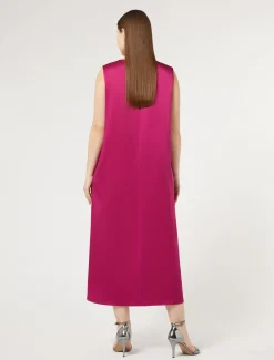 Marina Rinaldi Robe longue en crêpe envers satin FRAMBOISE Fashion