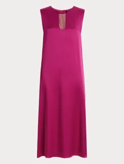 Marina Rinaldi Robe longue en crêpe envers satin FRAMBOISE Fashion