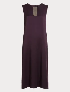 Marina Rinaldi Robe longue en crêpe envers satin BORDEAUX Best