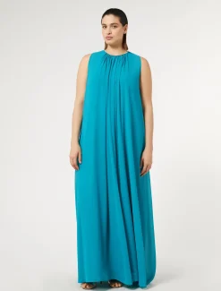 Marina Rinaldi Robe longue en crêpe georgette TURQUOISE Discount