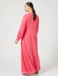 Marina Rinaldi Robe longue en crêpe georgette ROUGE Discount