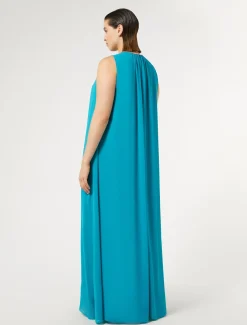 Marina Rinaldi Robe longue en crêpe georgette TURQUOISE Discount