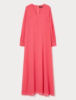 Marina Rinaldi Robe longue en crêpe georgette ROUGE Discount
