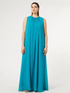 Marina Rinaldi Robe longue en crêpe georgette TURQUOISE Discount