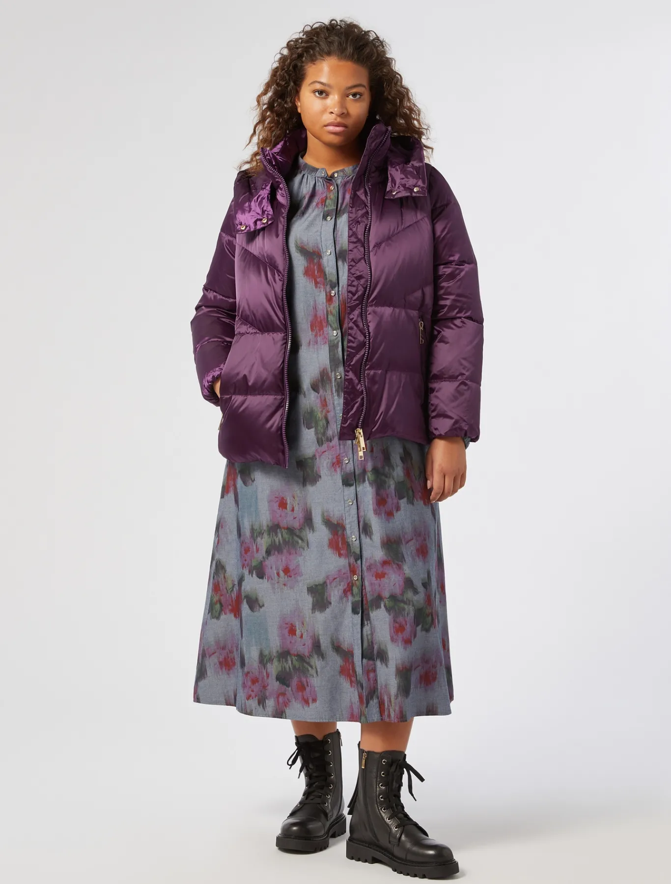 Marina Rinaldi Robe longue en denim chambray BLEU Outlet