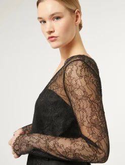 Marina Rinaldi Robe longue en dentelle NOIR Online
