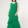 Marina Rinaldi Robe longue en georgette VERTECLATANT Sale